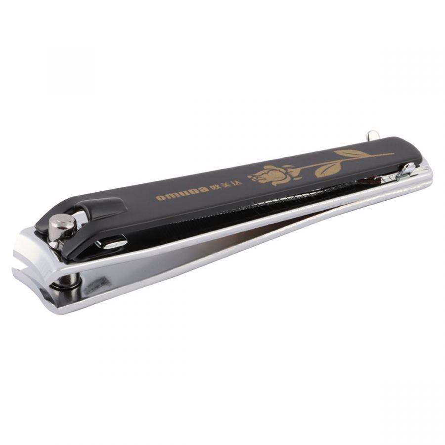 UK-0674 Printed Black Nail Cutter - Golden Rose with Stylish Black Shade- Premium Nail clipper/Cutter