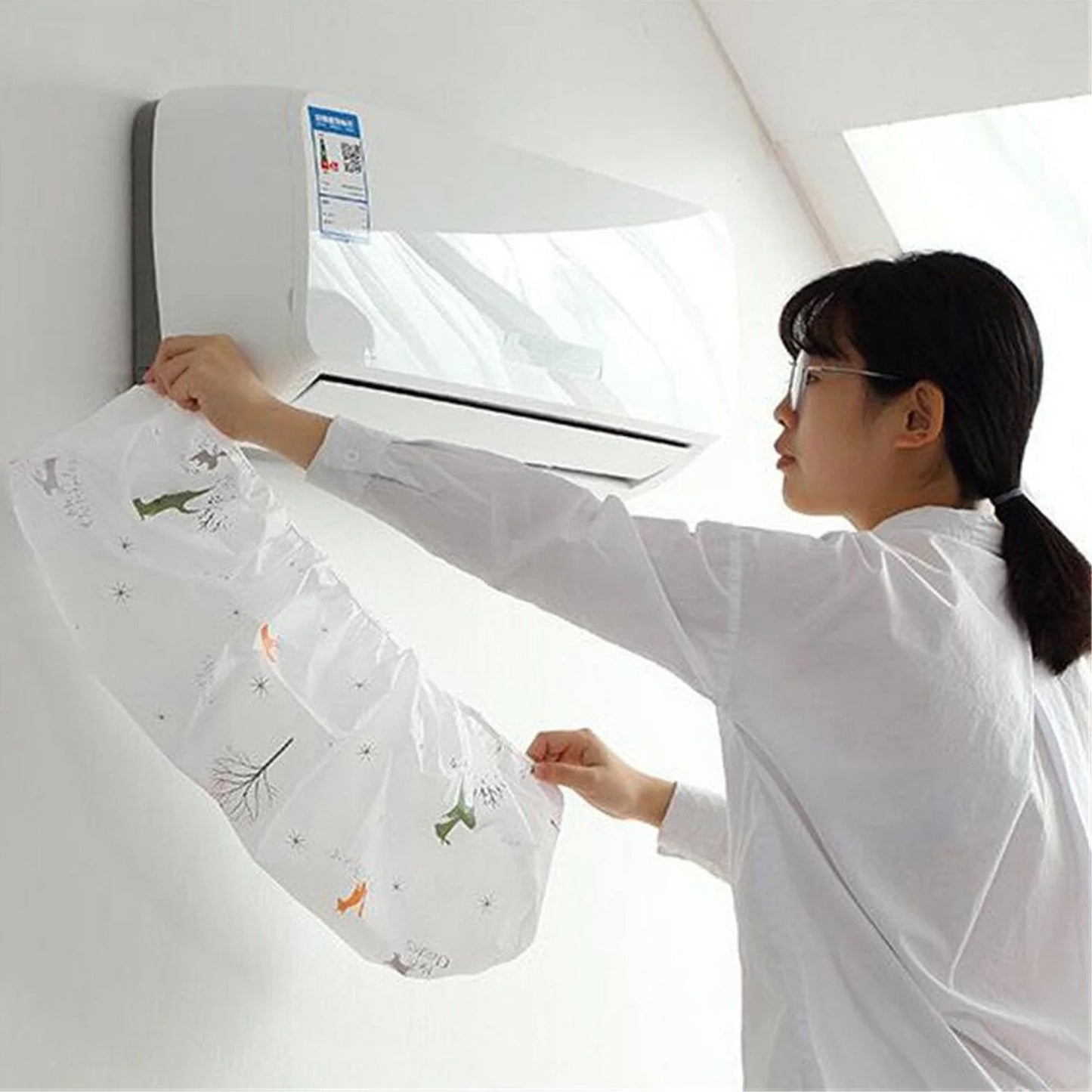 UK-0668 Air Conditioner Cover for 1.5 & 2 Ton Split AC Dustproof Waterproof Stretchable AC Cover with Elastic For All Company