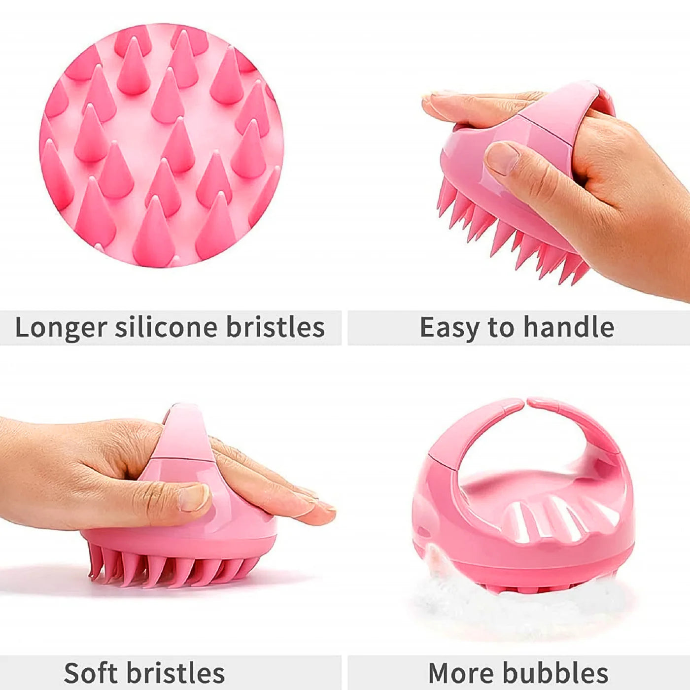 UK-0706 Scalp Massager Hair Brush Wet Dry Comb Head Scrubber 100% Comfortable for All Hair Improve