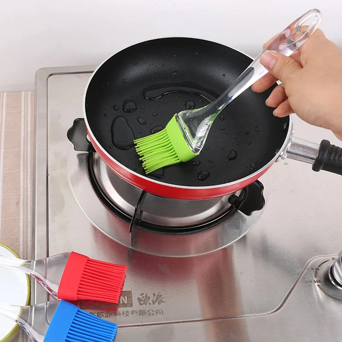 UK-0859 Silicone Spatula and Brush Set for Pastry, Cake Mixer, Decorating, Cooking, Baking, Silicone Spatula and Pastry Brush Set