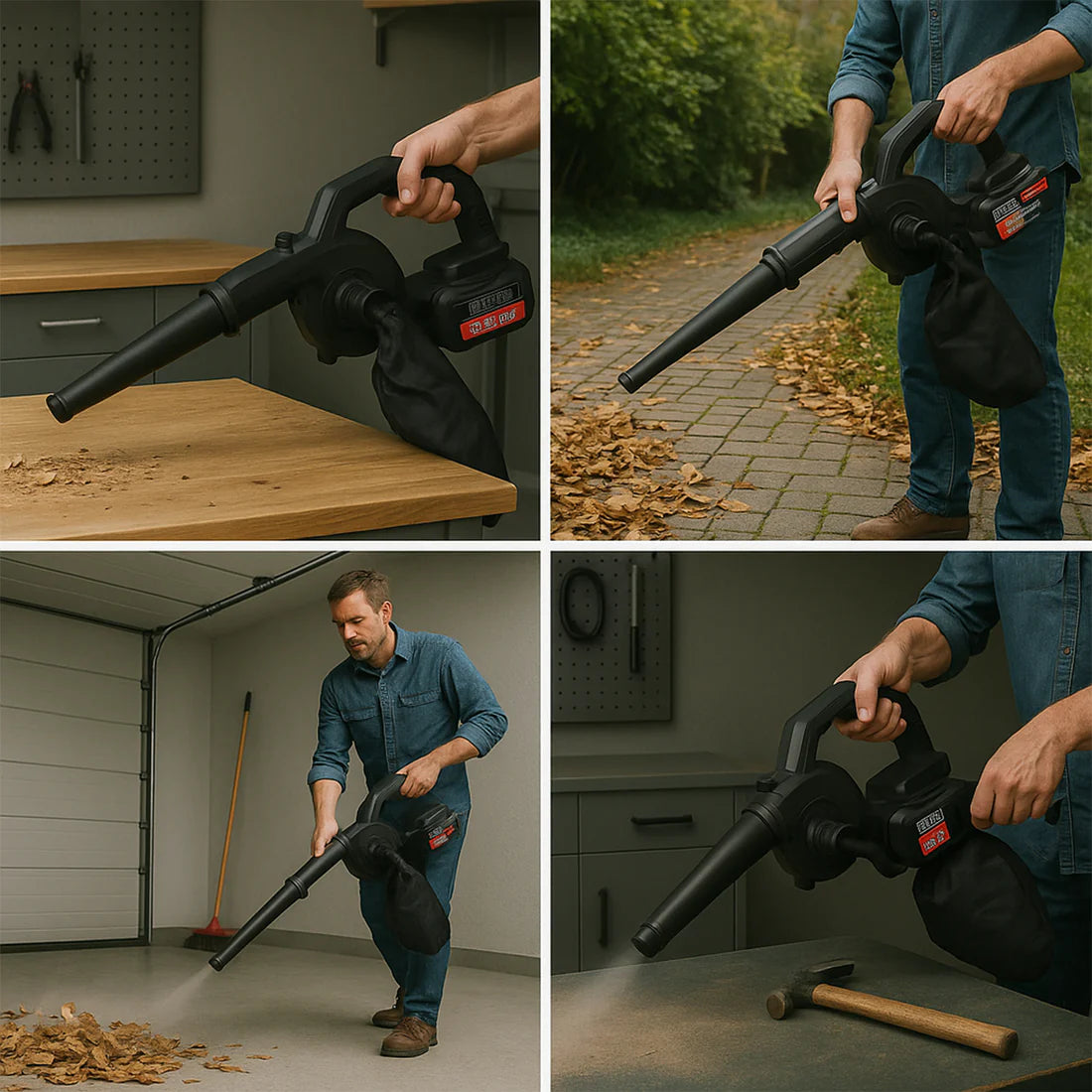 UK-0874 Cordless Air Blower, Leaf Blower Cordless with Battery and Charger, 3.0Ah Battery Powered Leaf Blowers Handheld Electric Blowers for Lawn Care, Patio, Snow, Dust, Blowing Leaves
