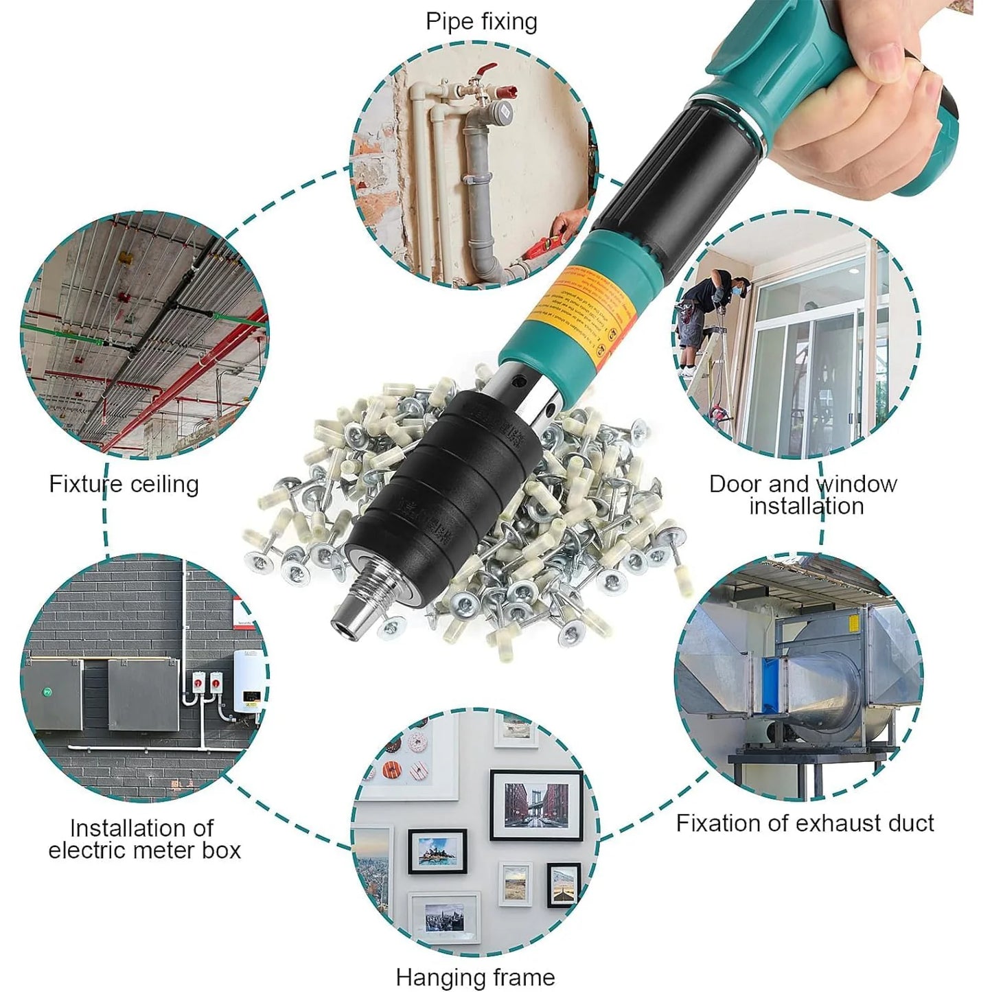 UK-0612 Manual Steel Nail Gun Tool, Concrete Nail Gun, Portable Mini Nail Shooting Machine , Nail Wall Fixing Tool for Cement Walls(Without Nail)