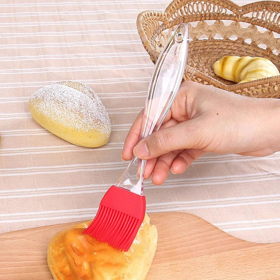 UK-0859 Silicone Spatula and Brush Set for Pastry, Cake Mixer, Decorating, Cooking, Baking, Silicone Spatula and Pastry Brush Set
