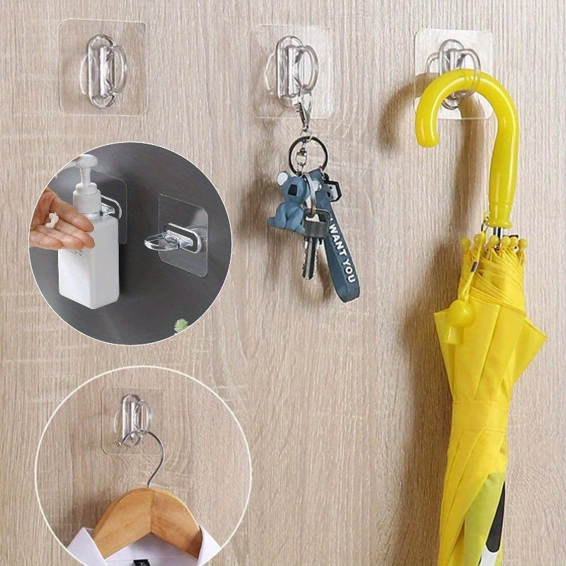 UK-0824 Wall Mount Hook, Multi-Functional Horizontal and Vertical Adhesive Hanger for Curtains and Clothes, Adjustable Direction, Utility Hooks (1PC)