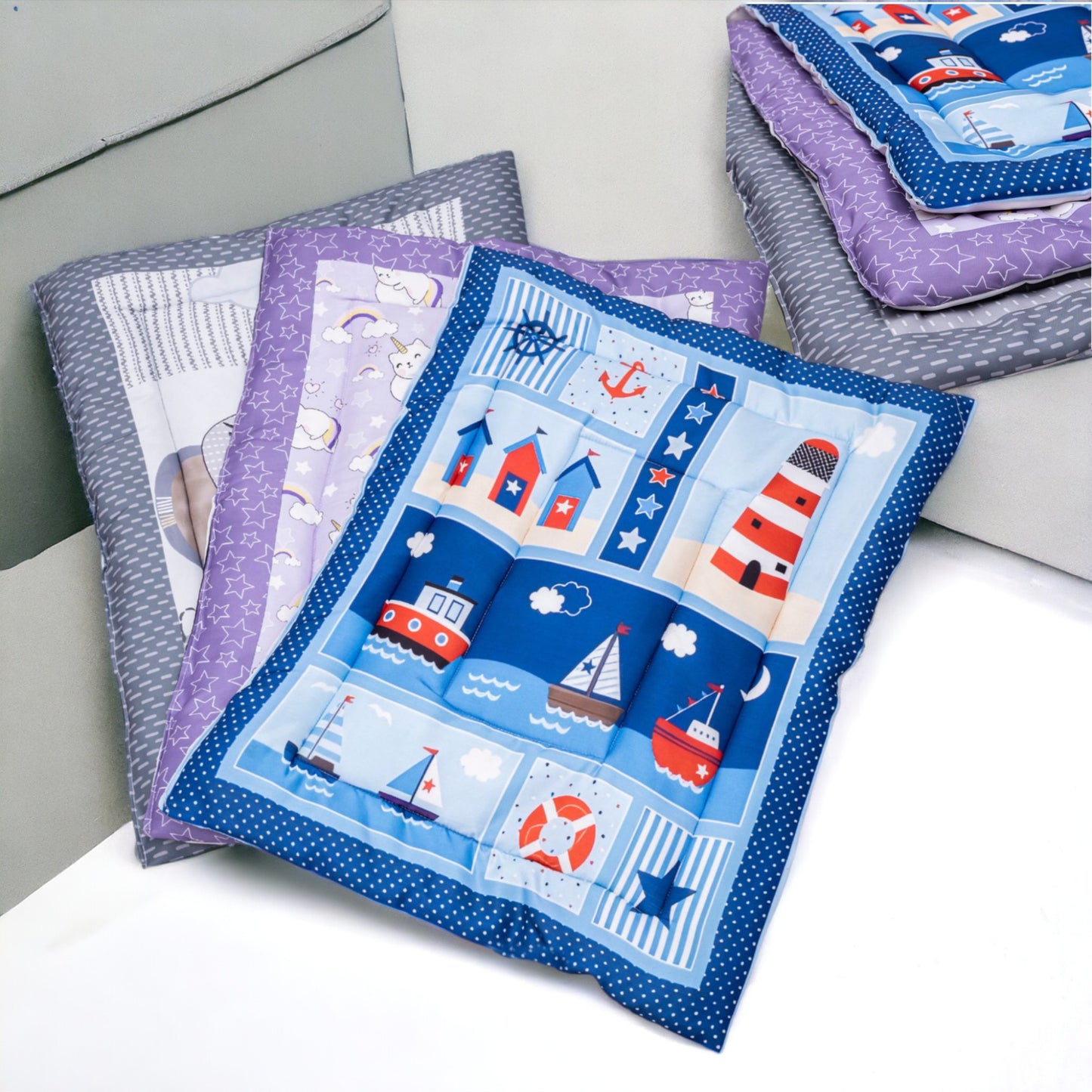 UK-0351 Newborn Baby Cotton Baby Bed | Godari | Cradle Bed | Crib Sheet | Changing Mat Baby Godadi | Godari | Bedding Set (PREMIUM)
