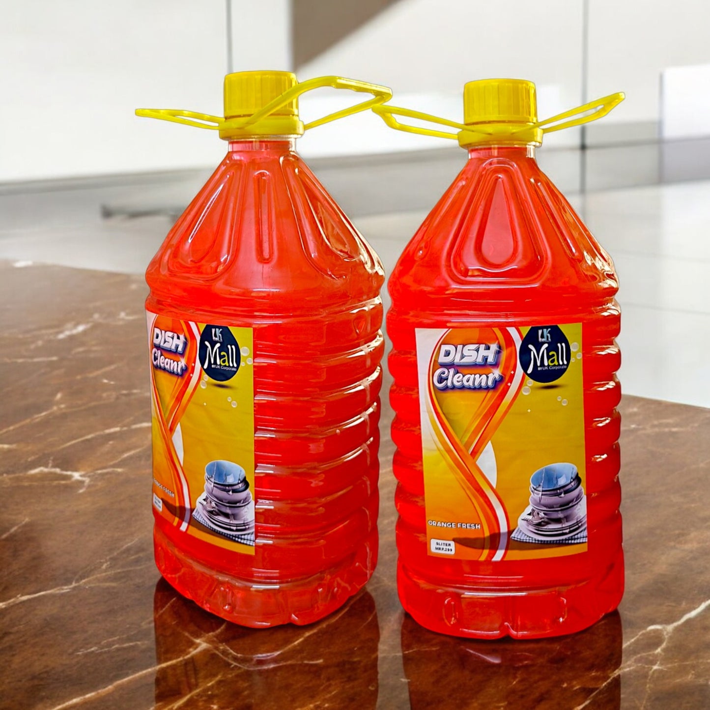 UK-0693 Dish Wash Liquid Gel 5 Litres , Power of LEMON, Leaves No Residue, Grease Cleaner for All Utensils, Concentrated Dishwash Liquid Kitchen Soap