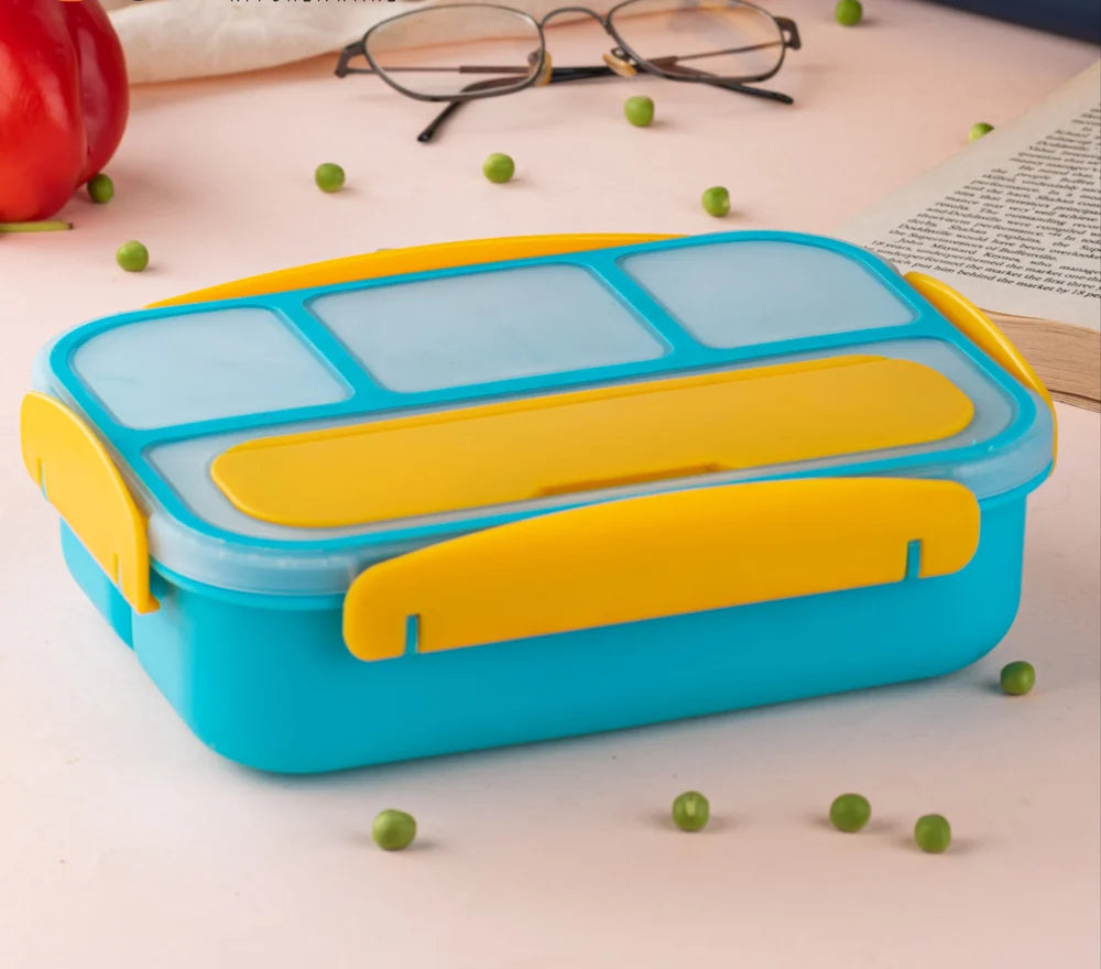 UK-0732 Lunch Box for Kids – Tiffin Box for Kids, Insulated Bento Lunch Box with Spoon 4 Compartment Lunch Box