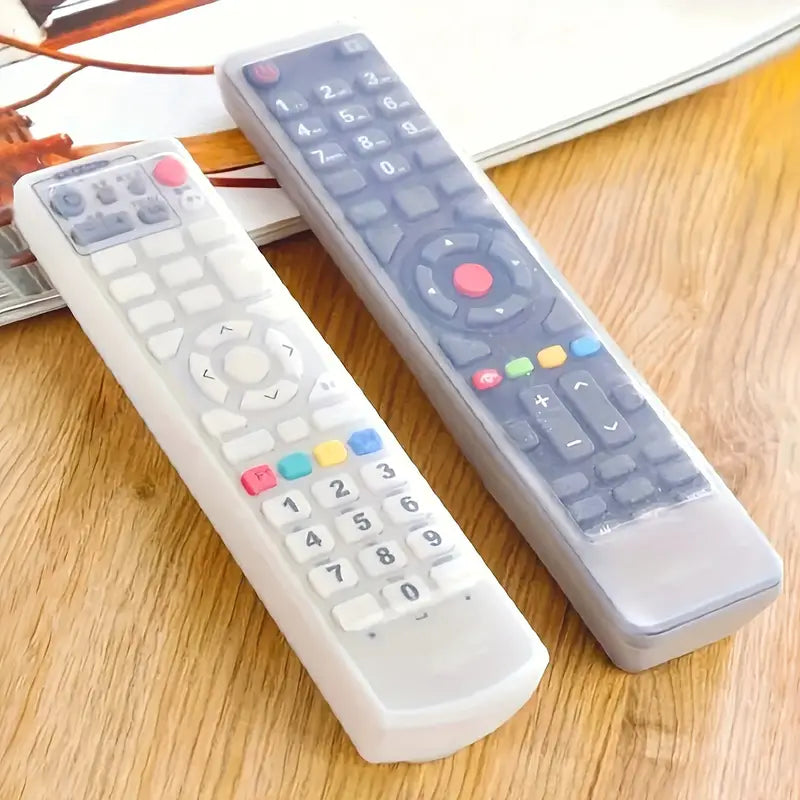 UK-0681 2 Pcs Stretchable Silicone Remote Cover of Different Sizes for TV, AC, Setup Box Remote | Dust Proof and Water Proof [ Transparent