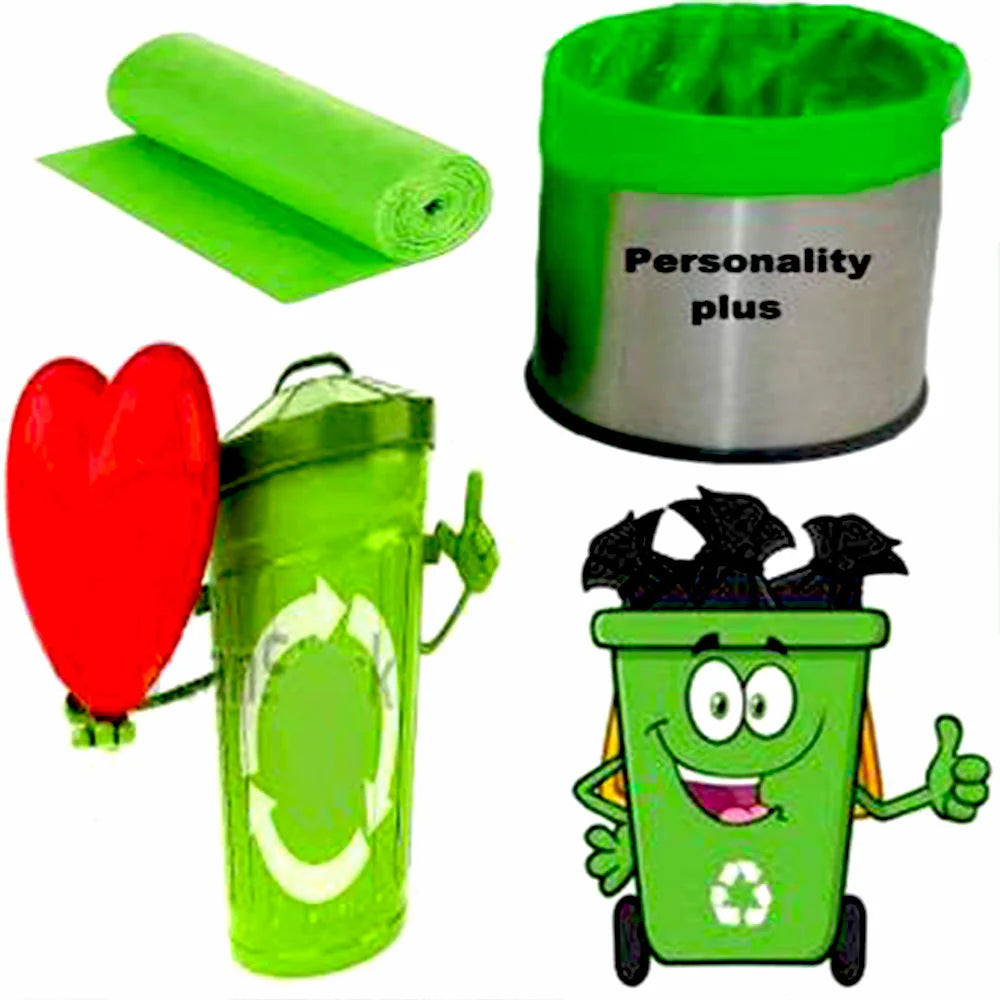 UK-0126 Garbage Bags For Dustbin | Trash Bags For Home/Office & Kitchen | Virgin Raw Material, Green, 19X21 Inch