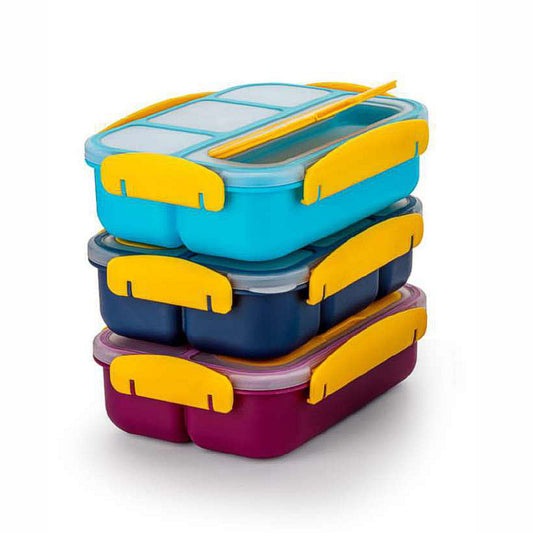 UK-0732 Lunch Box for Kids – Tiffin Box for Kids, Insulated Bento Lunch Box with Spoon 4 Compartment Lunch Box