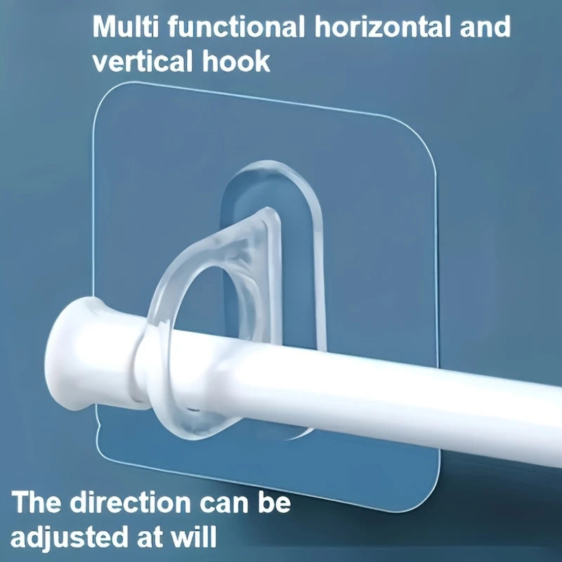 UK-0824 Wall Mount Hook, Multi-Functional Horizontal and Vertical Adhesive Hanger for Curtains and Clothes, Adjustable Direction, Utility Hooks (1PC)