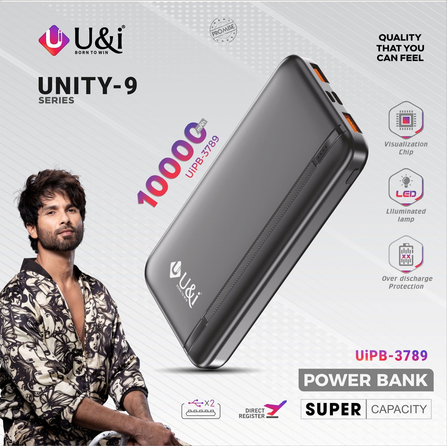 UK-0613 U&I 10000mah PowerBank( UNITY-9 , UIPB-3789 )