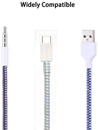 UK-0695 Metallic Finish Cable Spiral Protector/Wire Repair/Pet Cord Protector/Headphone Saver, Cable Wrap/Cover for Mac Charging Cable, USB Tube, Earphone