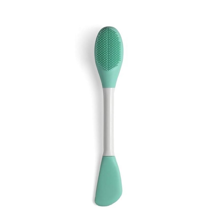UK-0356 Beauty Silicone Face Mask Applicator Makeup Brush Double-Ended Facial Mask Brush for Mud, Clay, Charcoal Mixed Mask,Soft Makeup Beauty Brush Tools for Apply Cream, Lotion (1PC Multi Color)