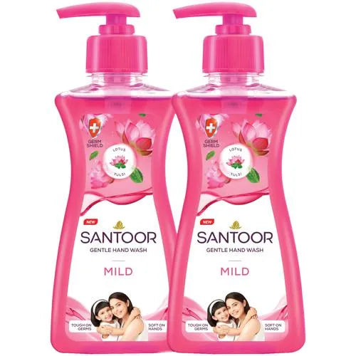 SantoorHand Wash 200ml 1Get 1Free, Rich Lathering Formula With Anti-Bacterial Properties| Soft on Hands| Soothes & Hydrates Skin