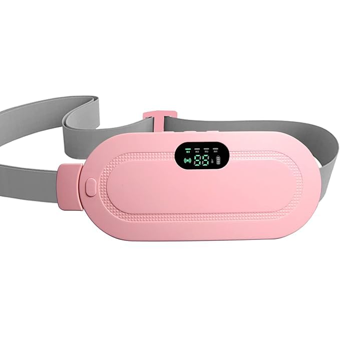 UK-1062 Portable Cordless Heating Pad for Menstrual Cramps Relief, for Stomach, 3-Speed Temperature Adjustment and 4-Speed Massage Modes, Back and Belly Heating Pad for Women