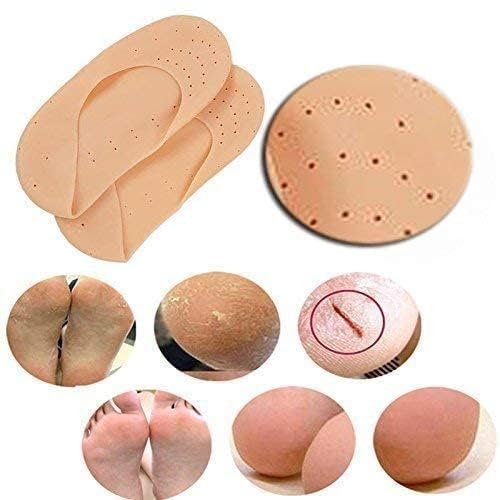 UK-0692 Anti Crack Full Length Silicone Foot Protector Moisturizing Socks for Foot-Care and Heel Cracks Pain Relief, Gel Heel Protectors Heel Guards Heel Spur Relief Heel 1 Pair (Free Size)