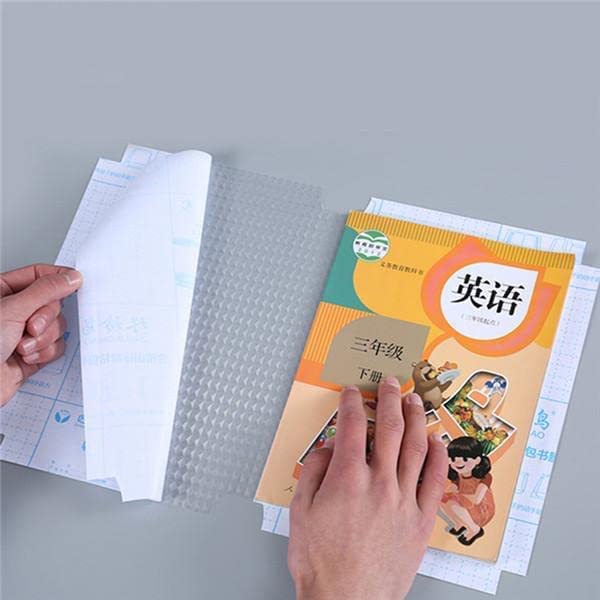 UK-0349 30pcs Book Covers Waterproof Plastic Clear Paper Sticker Book Cover Film for Textbooks Hardcover Protective Thick Sticky Transparent Cover for Students School Office Self-Adhesive A4 Book Cover