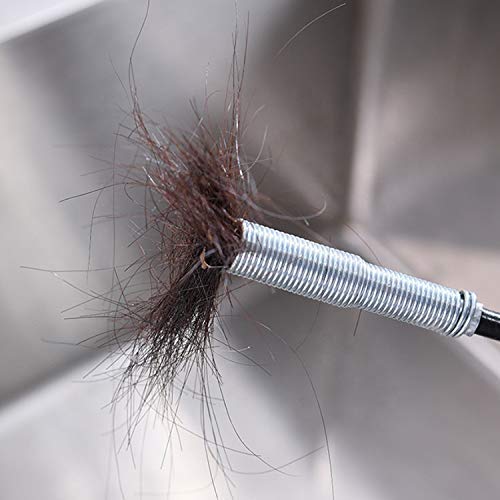 UK-0142 Metal Wire Brush Hand Kitchen Sink Cleaning Hook Sewer Dredging Device Spring Pipe Hair Dredging Tool