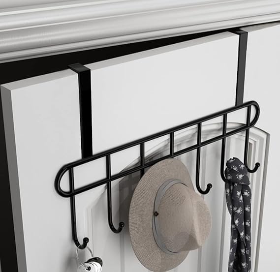 UK-0768 Alloy Adjustable Steel Functional Steel Over The Door Hook Hanger Organizer | Wall Hook Rack | for Hanging Clothes