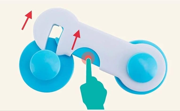 UK-0406 Child Safety Lock, Baby Proofing Adhesive Latch for Cabinets, Drawers and Doors | Non-Toxic, Multipurpose Protection for Toddlers and Infants