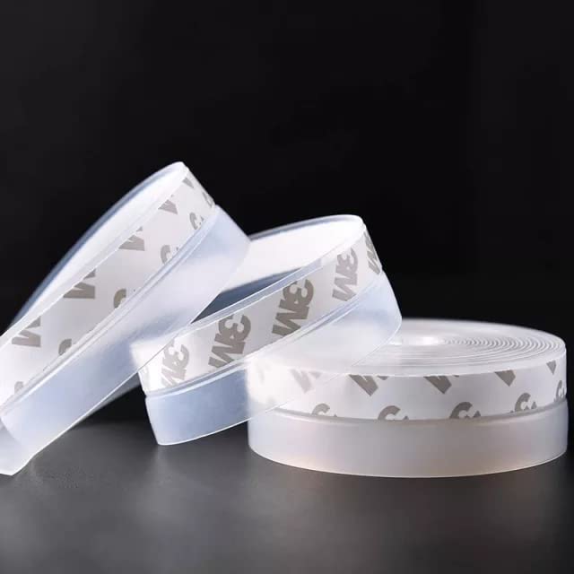 UK-0285 Silicone Seal Strip,Silicone Sealing Sticker for Door or Window,Weatherproof Soundproof Self Adhesive Door Strip Bottom,Slim Insect Proof Seal Strip for Gap of House or Shower Door