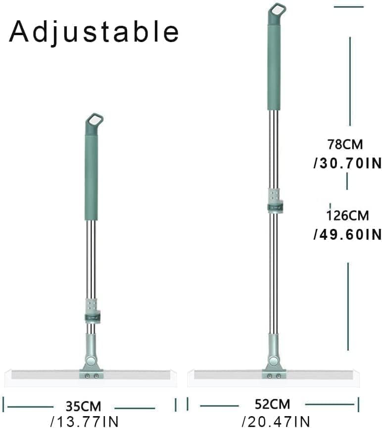 UK-0748 Bathroom Cleaning Wiper, Slim Floor Squeegee Mop with Telescopic Handle for Bathroom, Tiles, and Floor Scrubbing, 360° Rotating Silicone Wiper