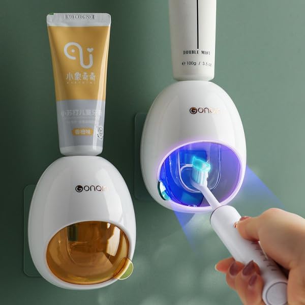UK-1088 Wall Mounted Automatic Toothpaste Dispenser Organizer, Toothpaste Squeezer for Boy & Girl, Adults, Bathroom, Multicolor( 1pc )