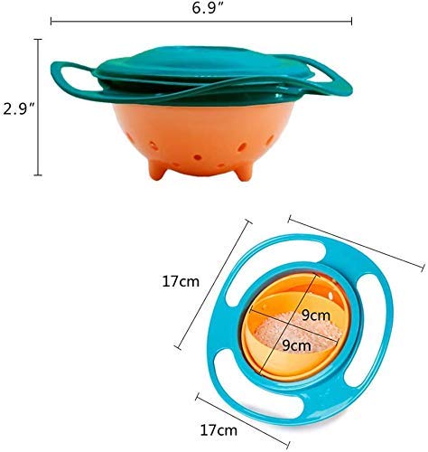UK-0130 Gyro Bowl 360 Degree Rotate Dishes for Kids Food Baby Feeding Bowl Lunch Box (Multicolor)