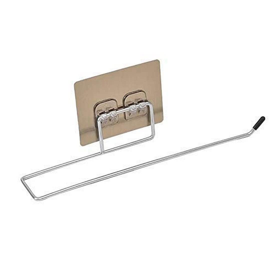 UK-1064 Stainless Steel Self Adhesive Napkin Wall Mount Towel Hanging Holder with Magic Adhesive Pad Kitchen Paper Tissue Paper Stand Towel Bar Hanger for Kitchen and Washbasin Tissue towel holder