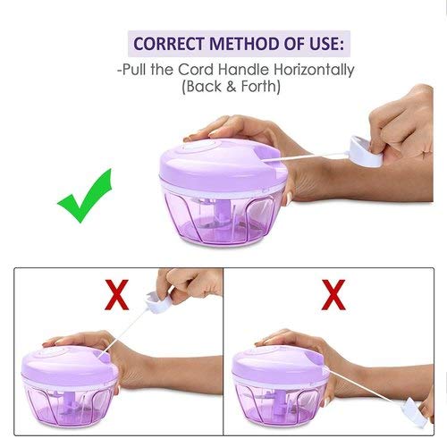 UK-0736 Handy Vegetables & Fruit Chopper with 3 Blades 550ml