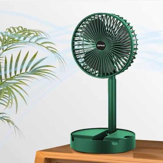 UK-0803 Portable Desk Fan,Foldable Rechargeable USB Desktop Fan,3 Speeds Wind Adjustable Heigh for Office Home Outdoor