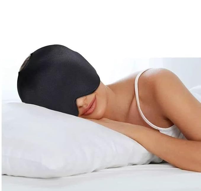 UK-0848 Relief Cap, Cold Therapy Headache Relief Hat/Ice Head Wrap/Ice Pack Mask, Cold Compress Headache Relief Cap for Tension, Sinus & Stress