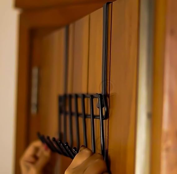 UK-0768 Alloy Adjustable Steel Functional Steel Over The Door Hook Hanger Organizer | Wall Hook Rack | for Hanging Clothes