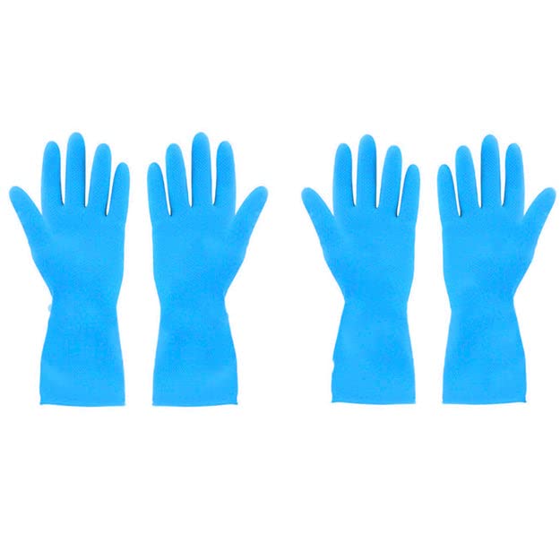 UK-0260 2 Pair Large Blue Gloves for Different Types of Purposes Like Washing Utensils, Gardening and Cleaning Toilet ETC.