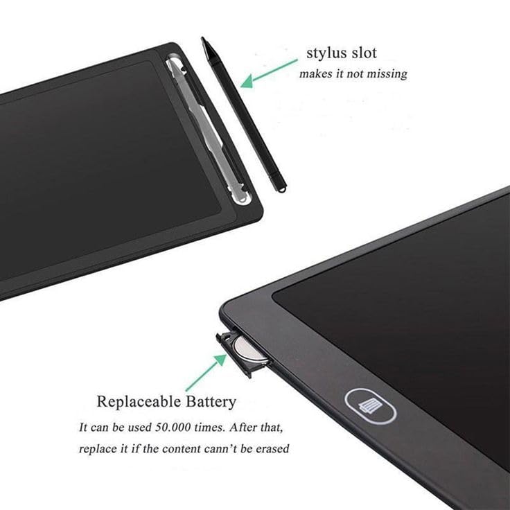 UK-0749 12 inch LCD Writing Tablet for Kids Writing pad for Study, Drawing Tablet, Slate Board, E-Note Pad, Remove Button, Handwriting Best Birthday Gifts for Adults & Kids