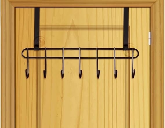 UK-0768 Alloy Adjustable Steel Functional Steel Over The Door Hook Hanger Organizer | Wall Hook Rack | for Hanging Clothes