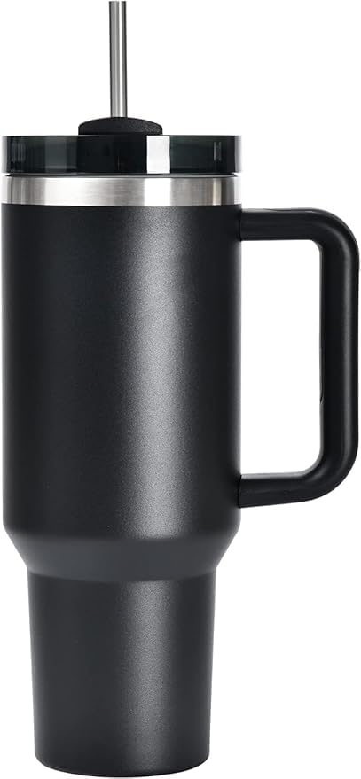 UK-0884 Travel Mug with Handle, Cup with Straw and Handle, Coffee Mug with Lid Coffee Mug, Leak Proof Vacuum Insulated Water Bottle for Hot Iced Drink