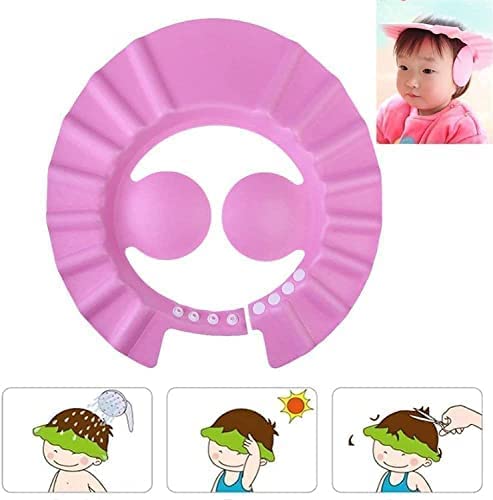 UK-0115 Baby Bathing Adjustable Shower Cap for Eye and Ear Protection -Multicolor