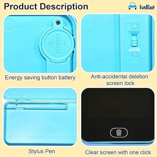 UK-0910 LCD Writing Tablet Pencil Case for Kids – 2 in 1 Digital Slate with E-Note Pad & Doodle Board, Educational Writing Toy and Pencil Box for School Kids