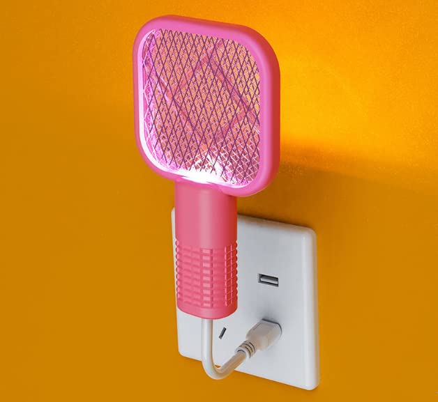 UK-0878 Mini Mosquito Killer Lamp 2 in 1 Multicunctional Angle Portable Bug Zapper Electric USB Rechargeable Mosquito Fly Bat Swatter