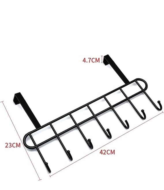 UK-0768 Alloy Adjustable Steel Functional Steel Over The Door Hook Hanger Organizer | Wall Hook Rack | for Hanging Clothes
