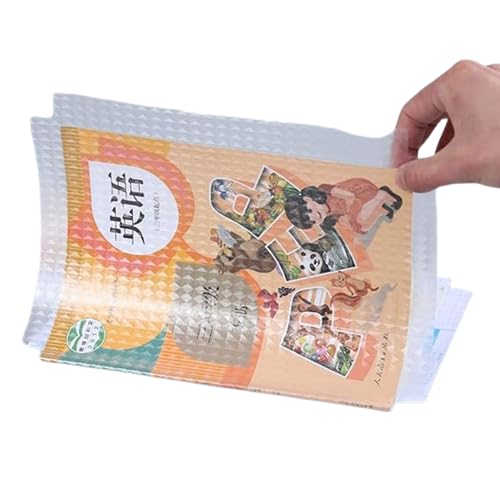 UK-0349 30pcs Book Covers Waterproof Plastic Clear Paper Sticker Book Cover Film for Textbooks Hardcover Protective Thick Sticky Transparent Cover for Students School Office Self-Adhesive A4 Book Cover