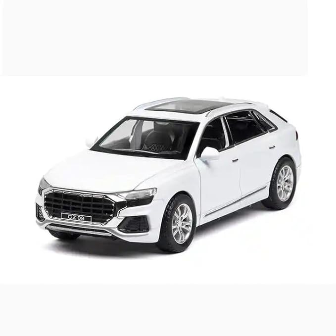 UK-0940 Alloy Metal Pull Back Die-cast Car Scale Model with Sound Light Mini Auto Toy for Kids Metal Model Toy Car with Sound and Light?New Version? (Audi Q8 )