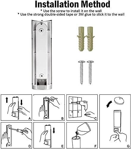 UK-0962 Wall Mounted Soap Shampoo Conditioner Hand Wash Gel Dispenser Liquid Soap Sanitizer Dispenser for Bathroom