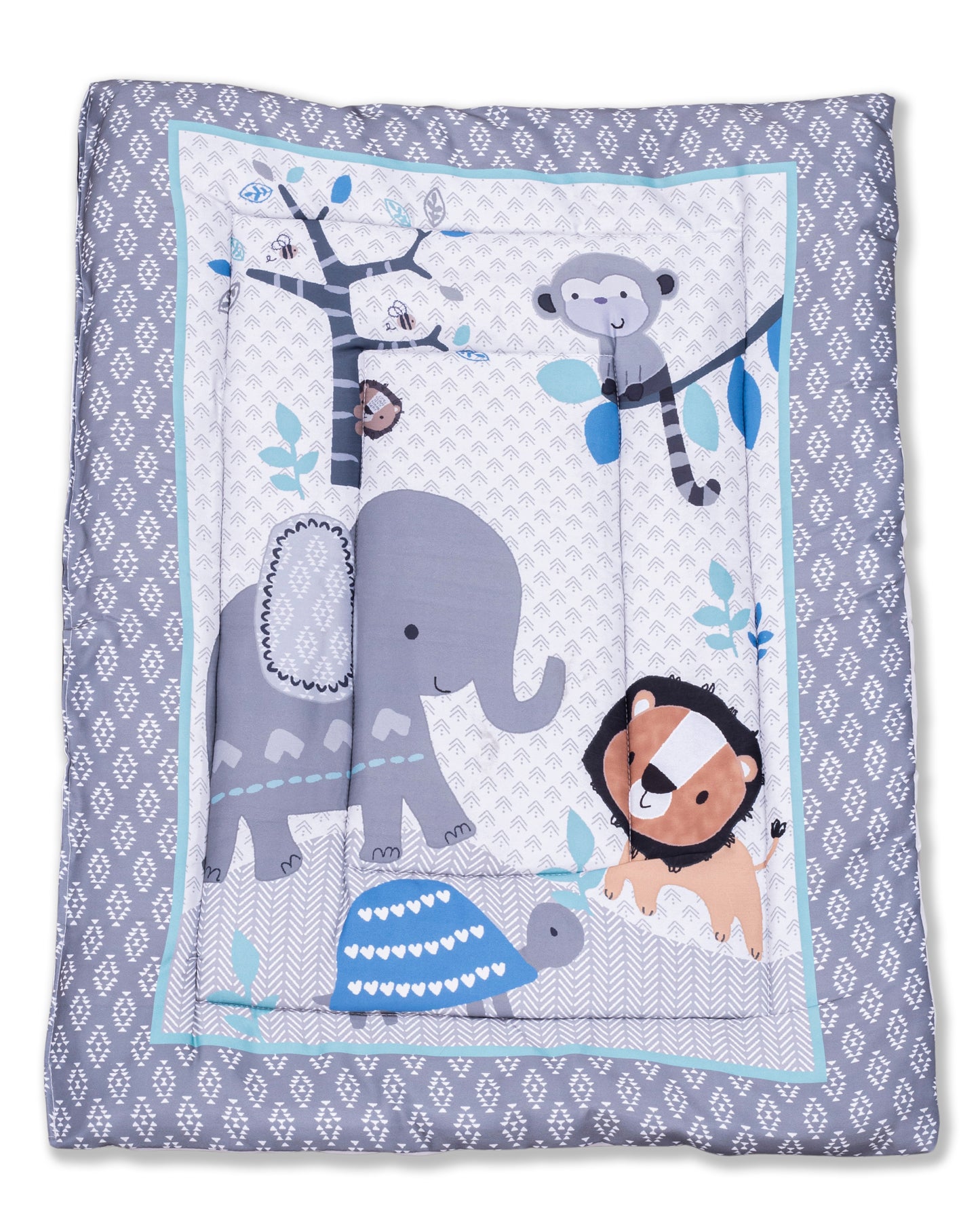 UK-0351 Newborn Baby Cotton Baby Bed | Godari | Cradle Bed | Crib Sheet | Changing Mat Baby Godadi | Godari | Bedding Set (PREMIUM)
