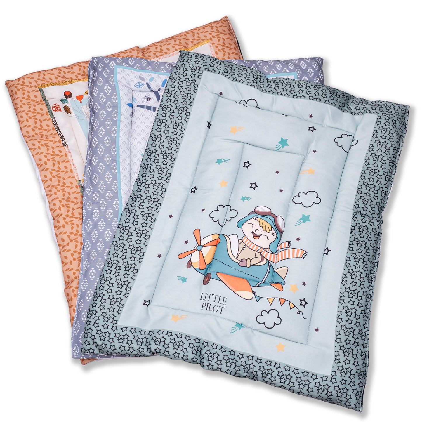UK-0351 Newborn Baby Cotton Baby Bed | Godari | Cradle Bed | Crib Sheet | Changing Mat Baby Godadi | Godari | Bedding Set (PREMIUM)