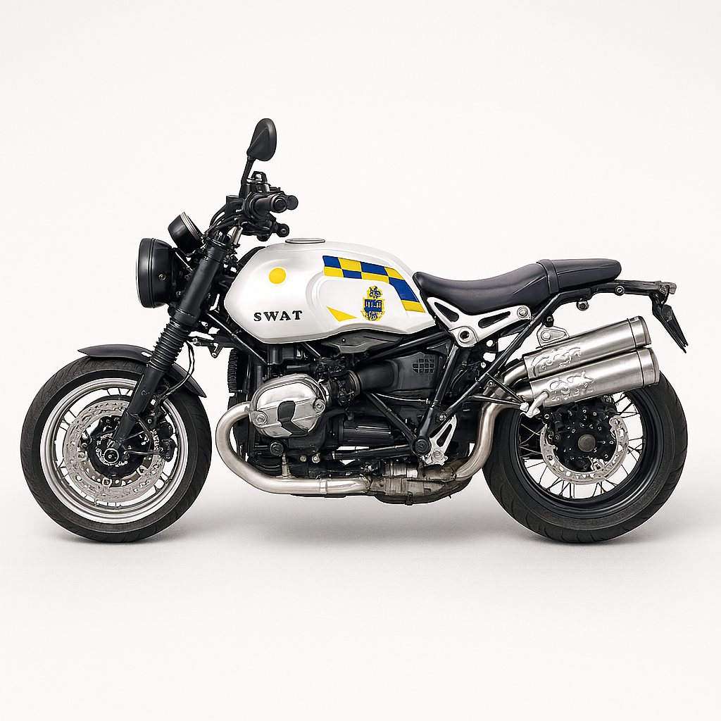 UK-0947 Police Bike Toy for Kids | 1:12 Scale Motorcycle Model | Rubber Tyres, Alloy Body | Random Color