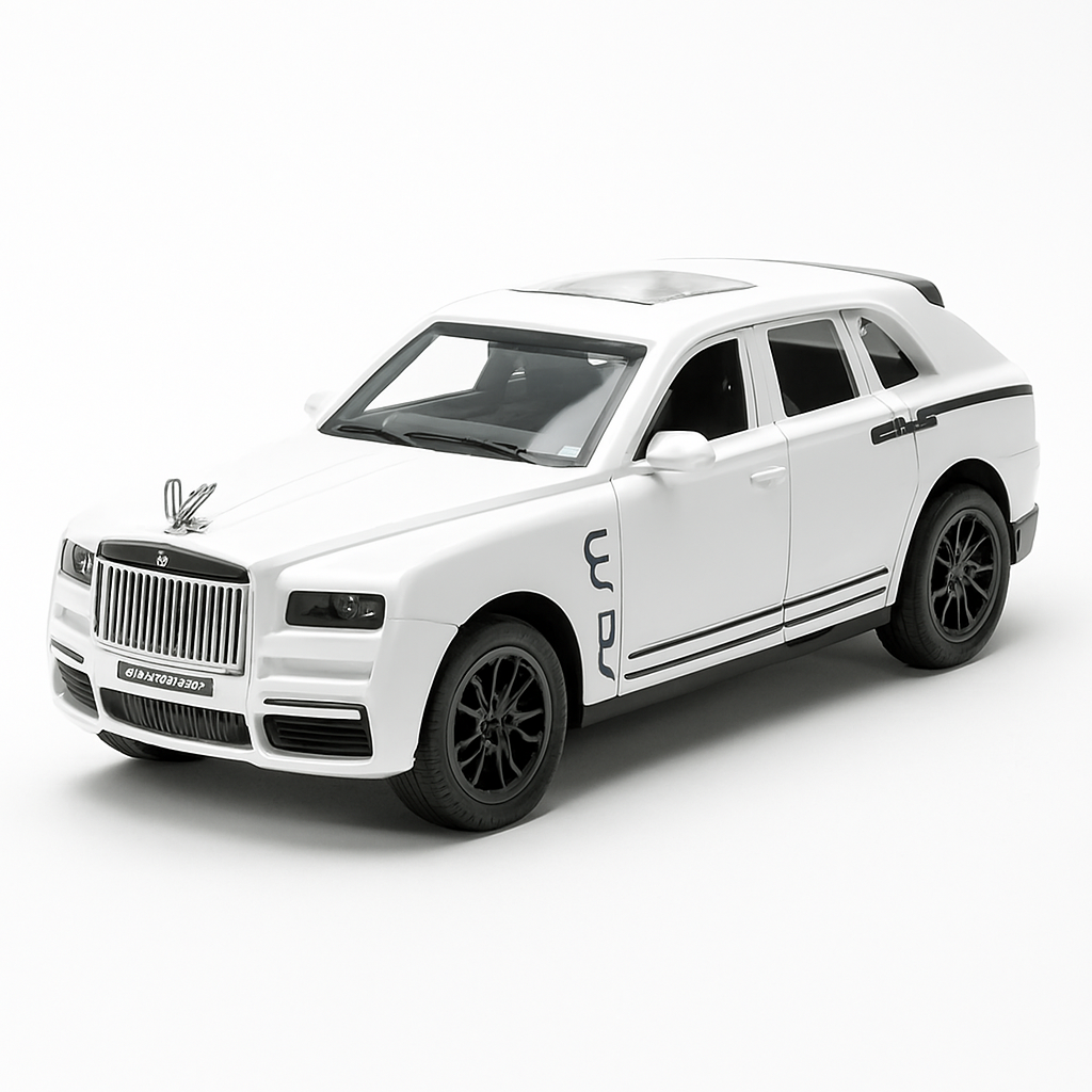 UK-0945 Rolls-Royce Cullinan Premium Car Toy for Kids Realistic Miniature Model , Metal Pull-Back Action Openable Doors Lights and Music