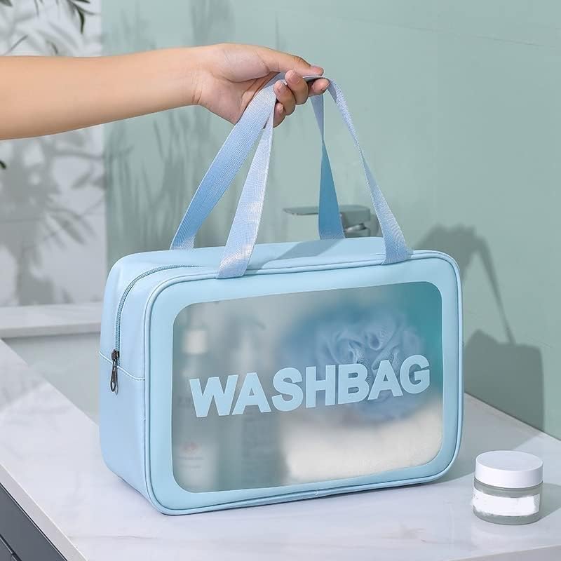 UK-0712 WASHBAG, Clear Makeup Pouch Set, Cosmetic Organizer Bag for Women and Girls Travel Waterproof Toiletry Storage Kit (3Pcs)